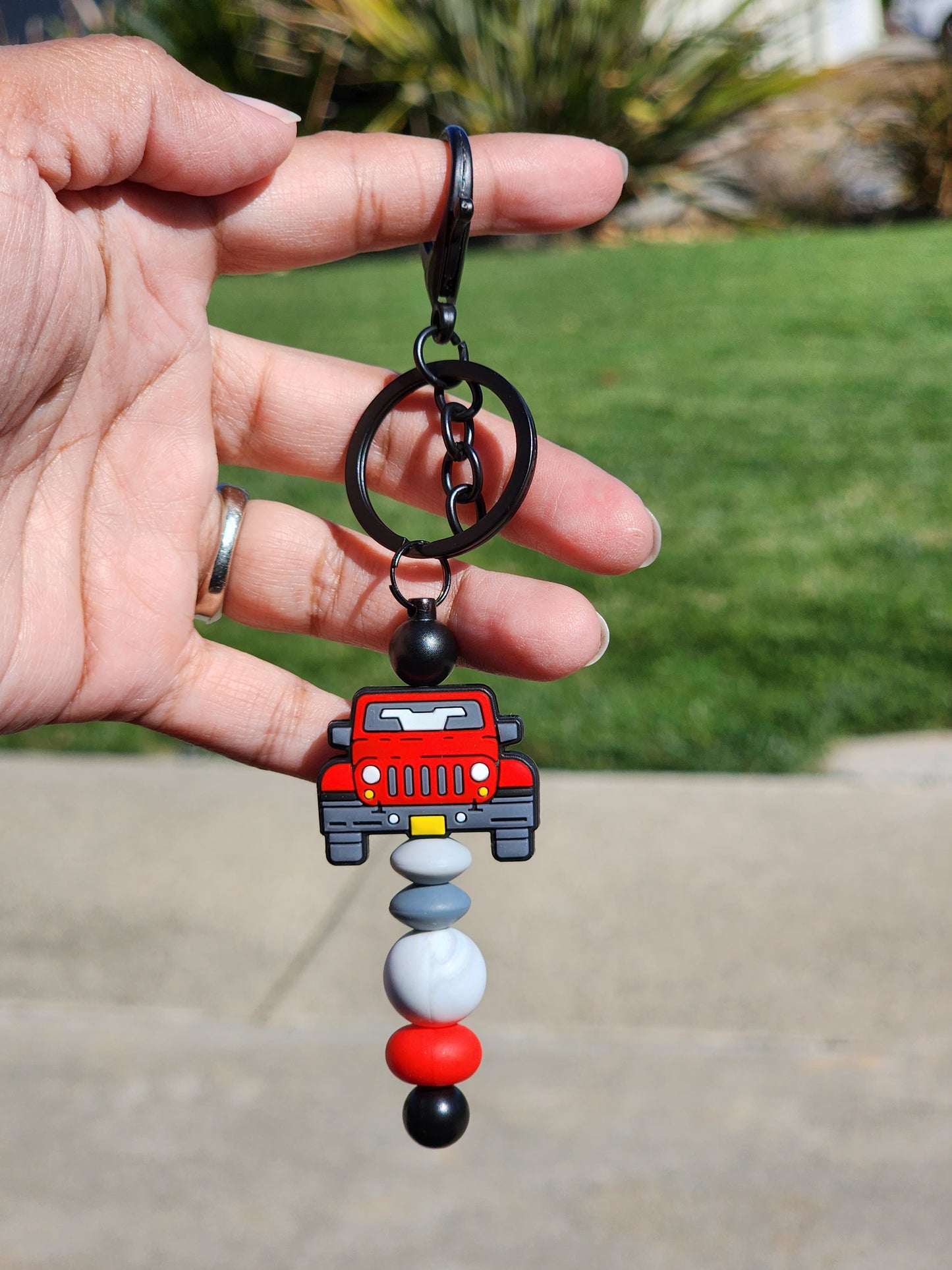 Custom Made Red 4x4 Jeep Keychain - ONLY 1 Available