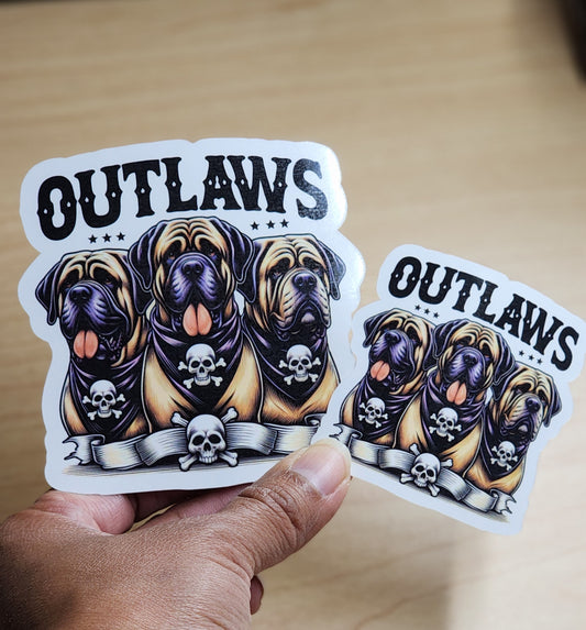 Mastiff Outlaws Sticker - 2 Size Options - Use drop down menu