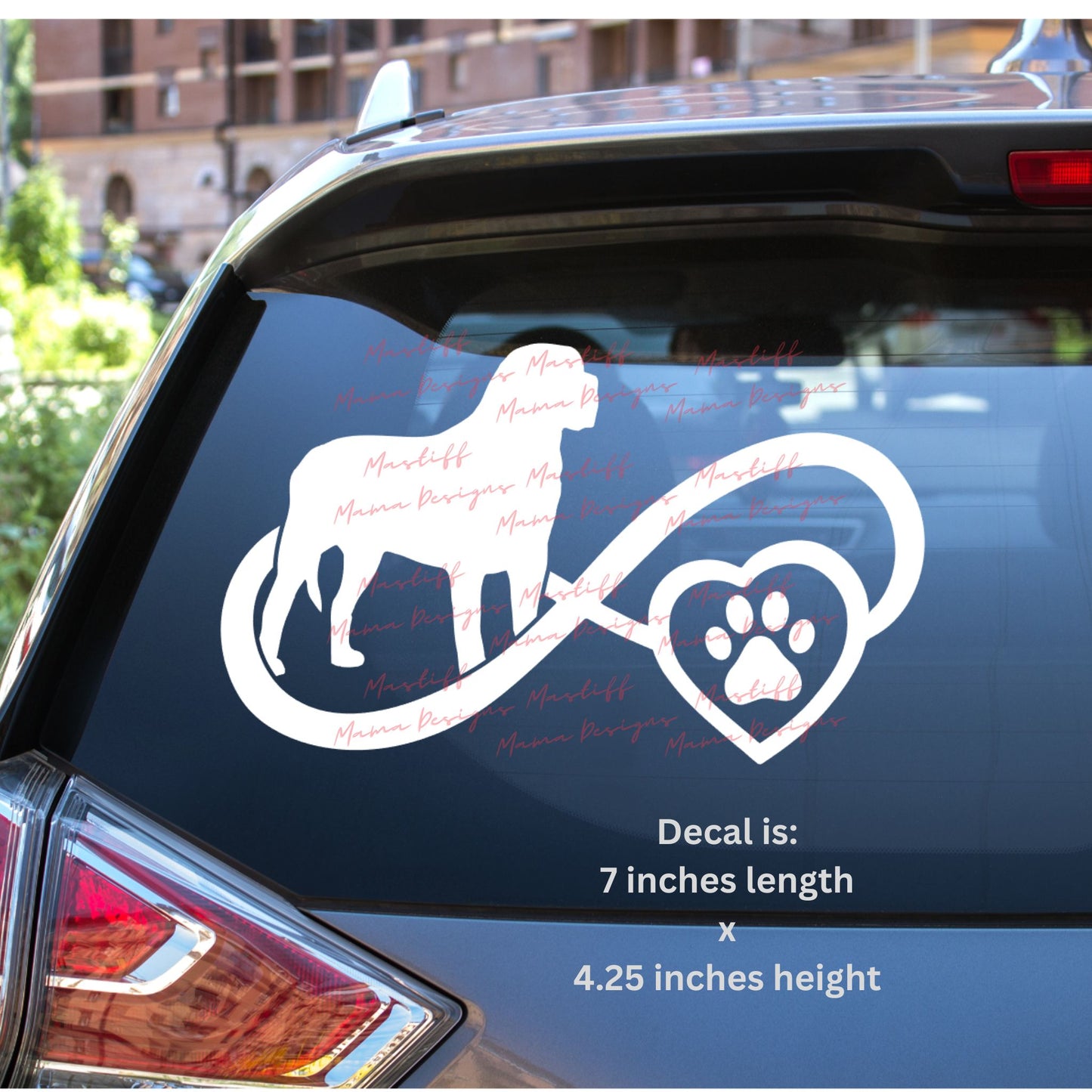 Mastiff Infinity Heart Decal