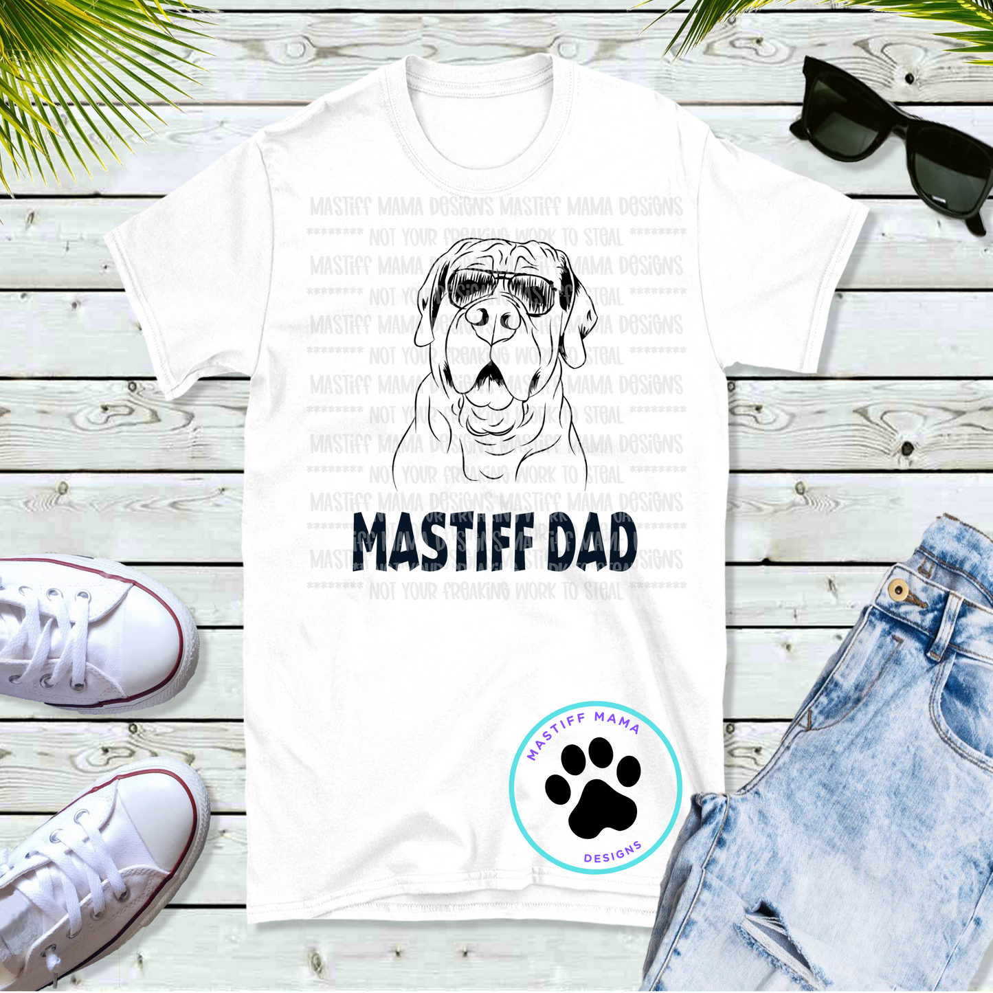 Mastiff Dad Unisex Short Sleeve Shirt - 2 color options