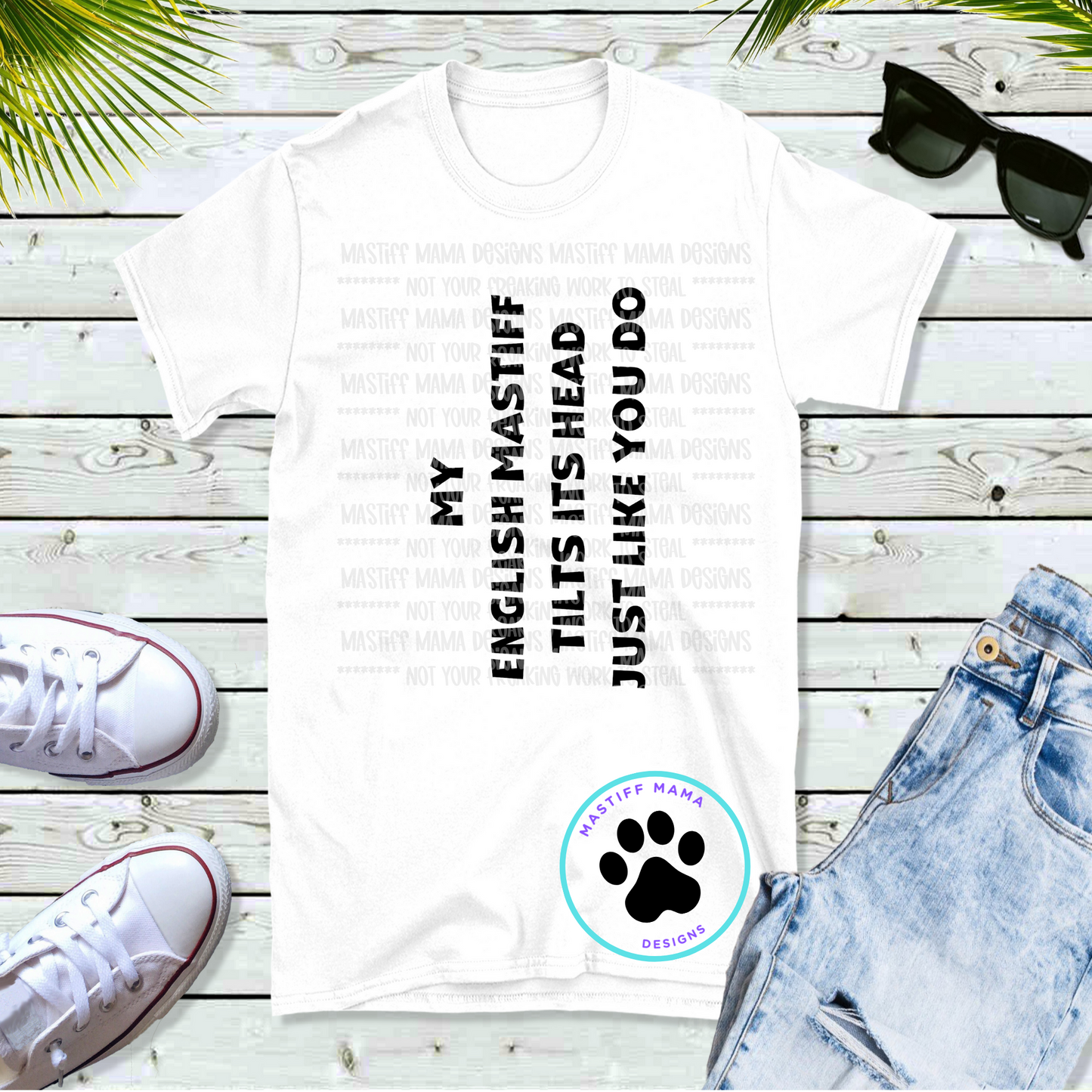 My English Mastiff Tilts Its Head Just Like You Do Unisex Short Sleeve Shirt - 2 color options