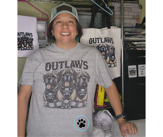 Mastiff Lovers Outlaws Unisex Short Sleeve Shirt - 5 color options VINTAGE