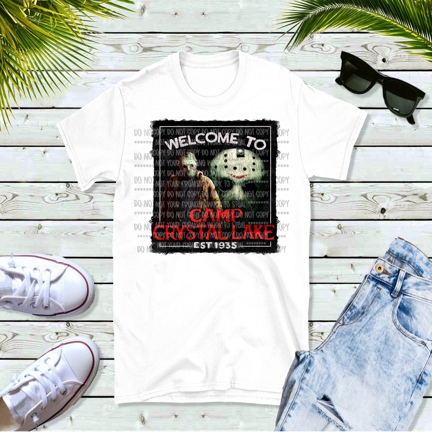 Jason Welcome To Camp Crystal Lake Halloween Unisex White Short Sleeve Shirt - LIMITED Availability